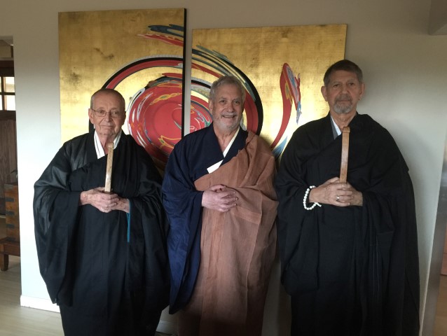 Al Tribe, Lew Richmond, Peter Coyote at Al and Peter's transmission ceremony